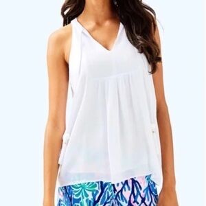 Lilly Pulitzer Avery Tassel Top in Resort White fully lined Size XS